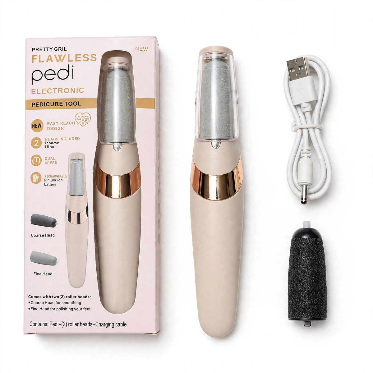 Flawless Pedi Electronic Pedicure Tool – Rechargeable Callus Remover